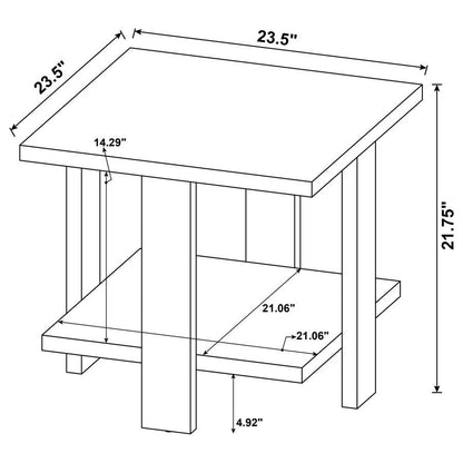 Dawn - Square Engineered Wood End Table - Mango Brown