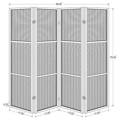 Browning - 4-Panel Bamboo Room Divider Folding Screen - Walnut