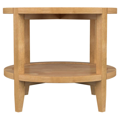 Camillo - Round Solid Wood Side End Table - Maple