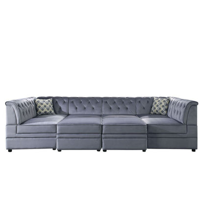 Bois II - Armless Chair - Gray Velvet