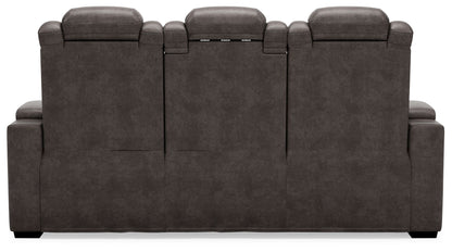 Hyllmont - Gray - Pwr Rec Sofa With Adj Headrest
