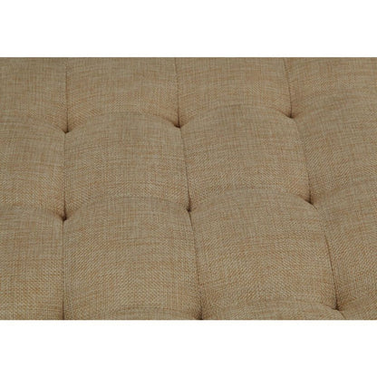 Baptis - Bench - Beige Fabric & Walnut