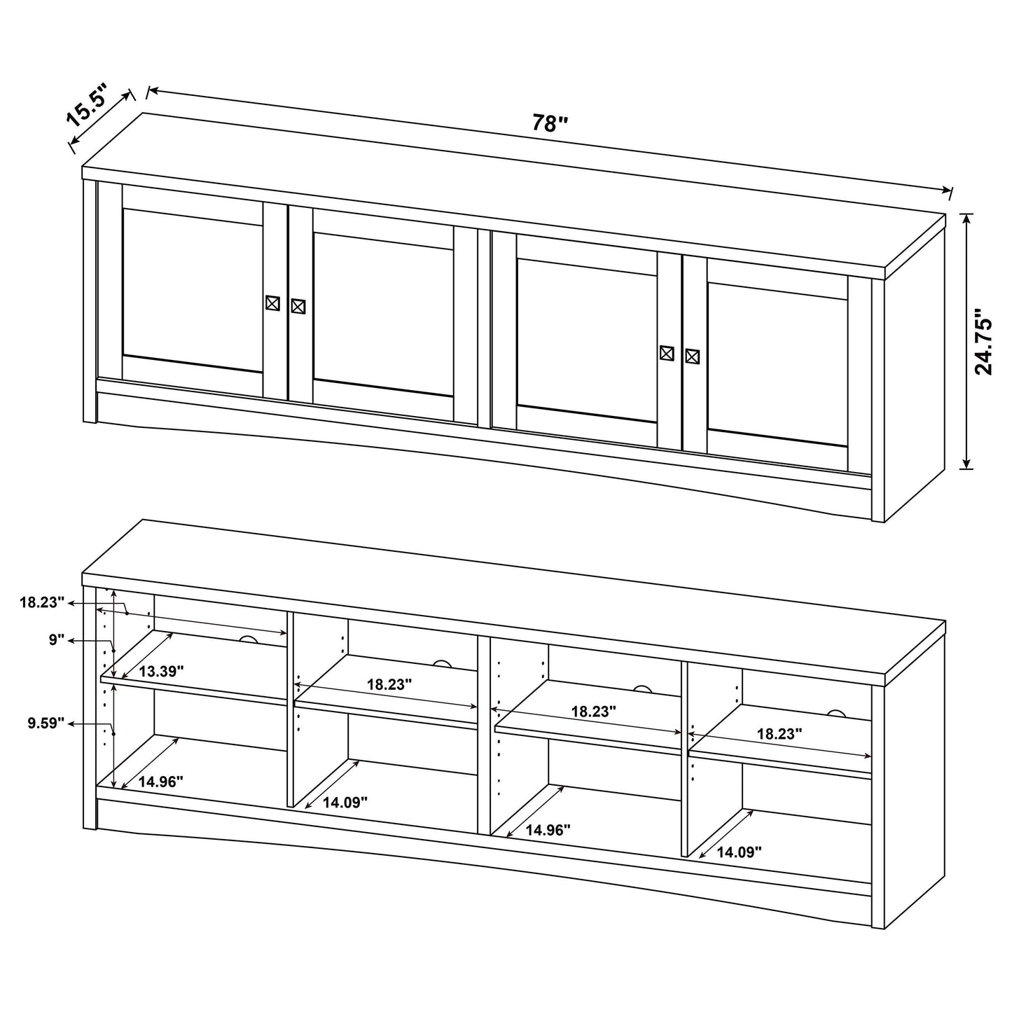 Laughlin - 4 Door Engineered Wood TV Stand - Dark Pine