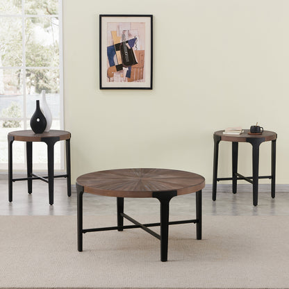 Chevron - Round Cocktail Table - Brown