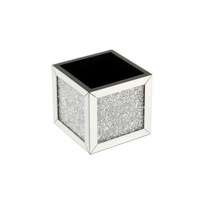 Noralie - Ottoman - Mirrored & Faux Diamonds - 16"