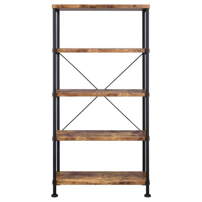 Analiese - 2 Piece Computer Desk Bookcase Set - Rustic Nutmeg