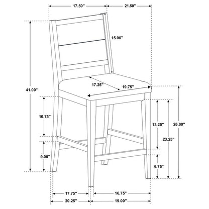 Elodie - Wood Counter Chair (Set of 2) - Gray And Black