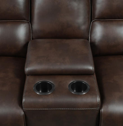 Brunson - 3 Piece Upholstered Reclining Sectional Sofa - Brown