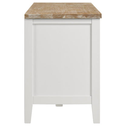 Hollis - 2 Door Wood TV Stand With Drawer - Brown And White