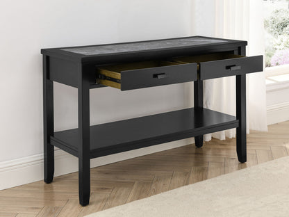 Garvine - Sintered Stone Sofa Table - Black