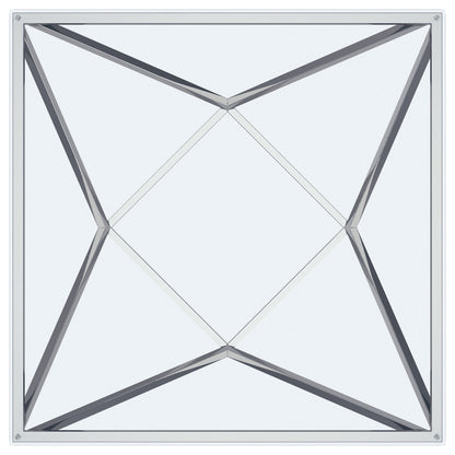 Brittania - Square Glass Top Geometric End Table - Nickel