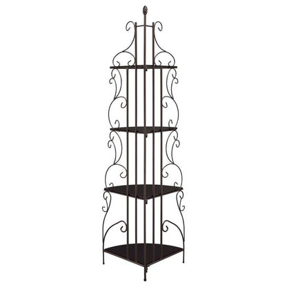 Poppy - 4-Shelf Corner Bookshelf - Copper And Cappuccino