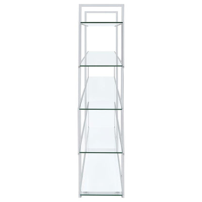 Elmer - 5-Shelf Bookshelf - Clear And Chrome
