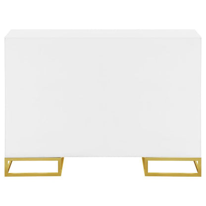 Elsa - 2 Door Wood Storage Accent Cabinet - White And Gold